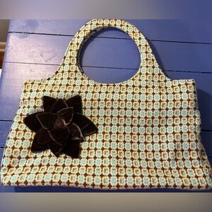 Shiraleah Turquoise and Brown Satchel Purse
